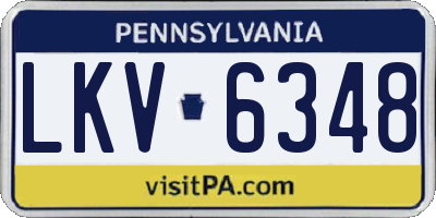 PA license plate LKV6348
