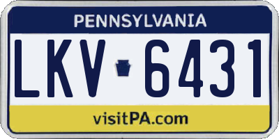 PA license plate LKV6431