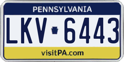 PA license plate LKV6443