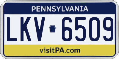 PA license plate LKV6509