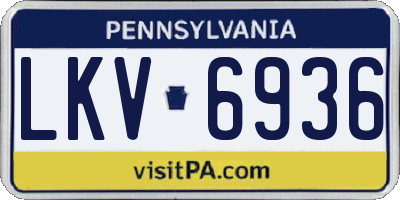 PA license plate LKV6936