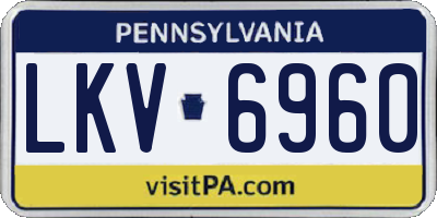 PA license plate LKV6960