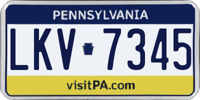PA license plate LKV7345