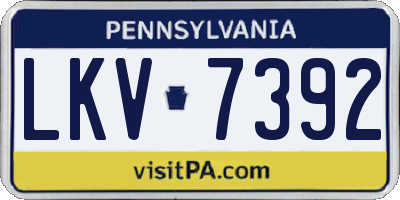PA license plate LKV7392