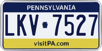 PA license plate LKV7527