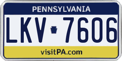PA license plate LKV7606