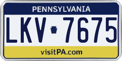 PA license plate LKV7675