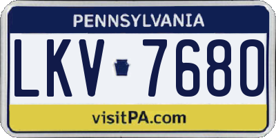 PA license plate LKV7680
