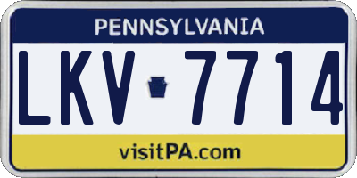 PA license plate LKV7714