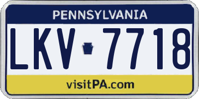 PA license plate LKV7718
