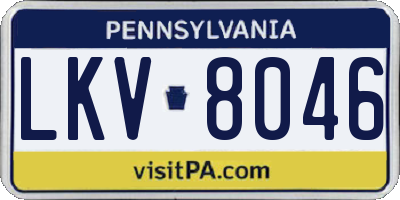 PA license plate LKV8046