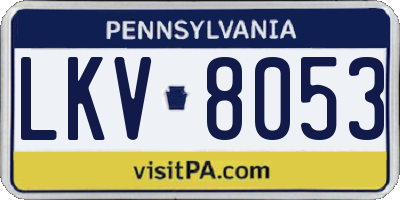 PA license plate LKV8053