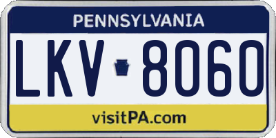 PA license plate LKV8060