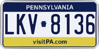 PA license plate LKV8136