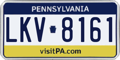 PA license plate LKV8161