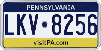 PA license plate LKV8256