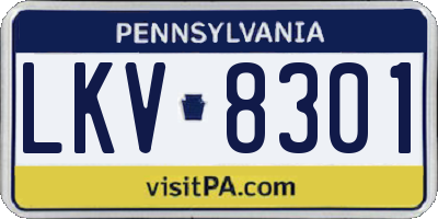 PA license plate LKV8301