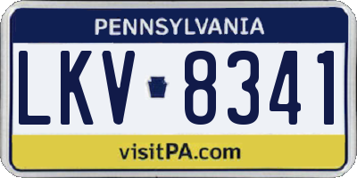 PA license plate LKV8341