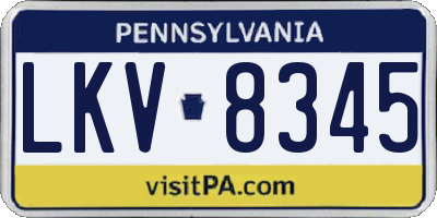 PA license plate LKV8345