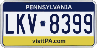 PA license plate LKV8399