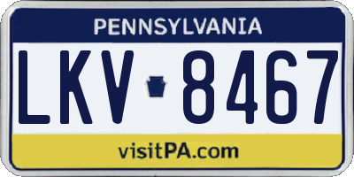 PA license plate LKV8467
