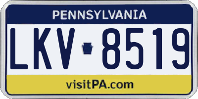 PA license plate LKV8519