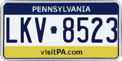 PA license plate LKV8523