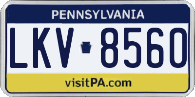 PA license plate LKV8560