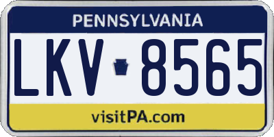PA license plate LKV8565