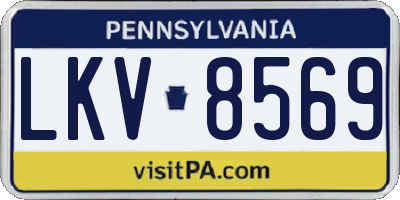PA license plate LKV8569