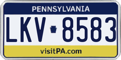 PA license plate LKV8583