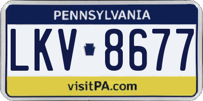 PA license plate LKV8677