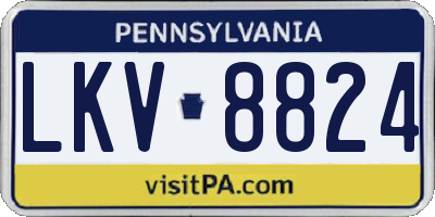 PA license plate LKV8824