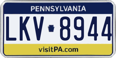 PA license plate LKV8944
