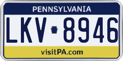 PA license plate LKV8946