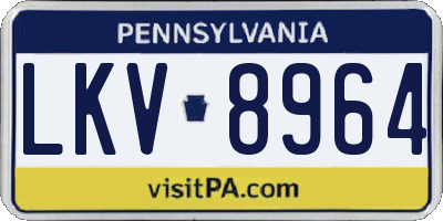 PA license plate LKV8964