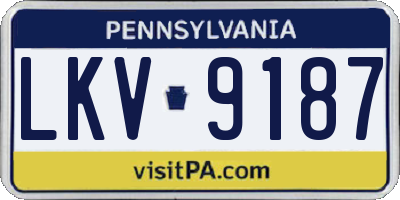 PA license plate LKV9187