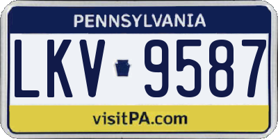 PA license plate LKV9587