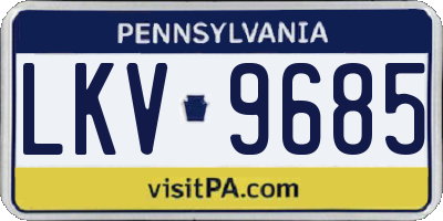 PA license plate LKV9685
