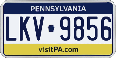 PA license plate LKV9856