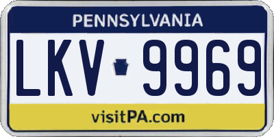 PA license plate LKV9969
