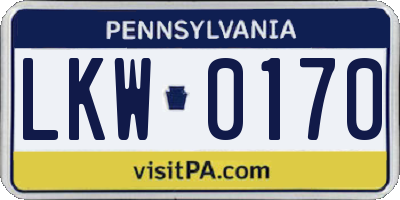 PA license plate LKW0170