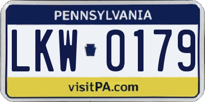 PA license plate LKW0179