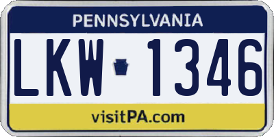 PA license plate LKW1346