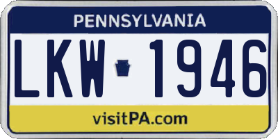 PA license plate LKW1946