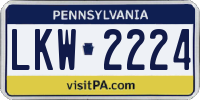PA license plate LKW2224