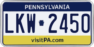 PA license plate LKW2450