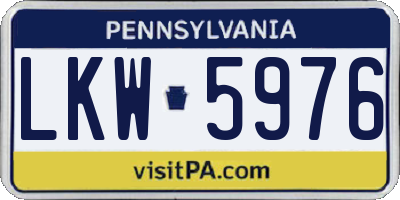 PA license plate LKW5976