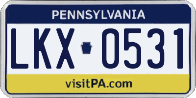 PA license plate LKX0531
