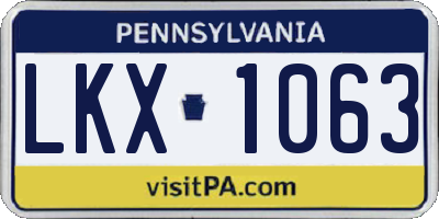 PA license plate LKX1063